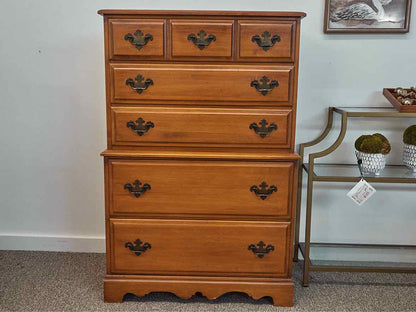 Solid Maple 5 Drawer Chest on Chest