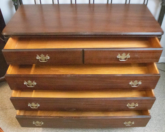 Dark Finish Solid Mahogany 4-Drawer Dresser