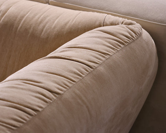 Beige Sofa With Loose Fold Design