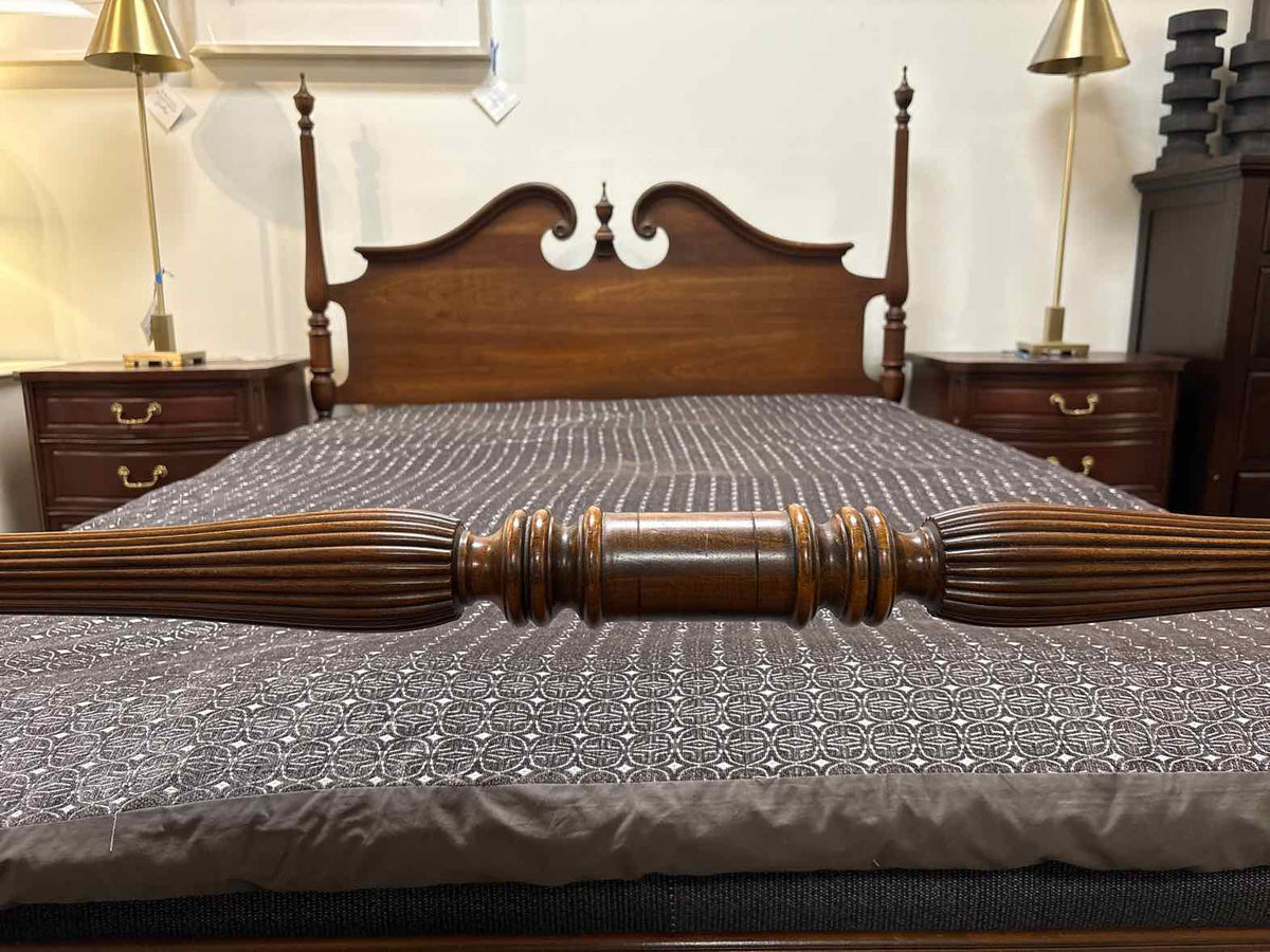 Ethan Allen Cherry Four Post Queen Bed