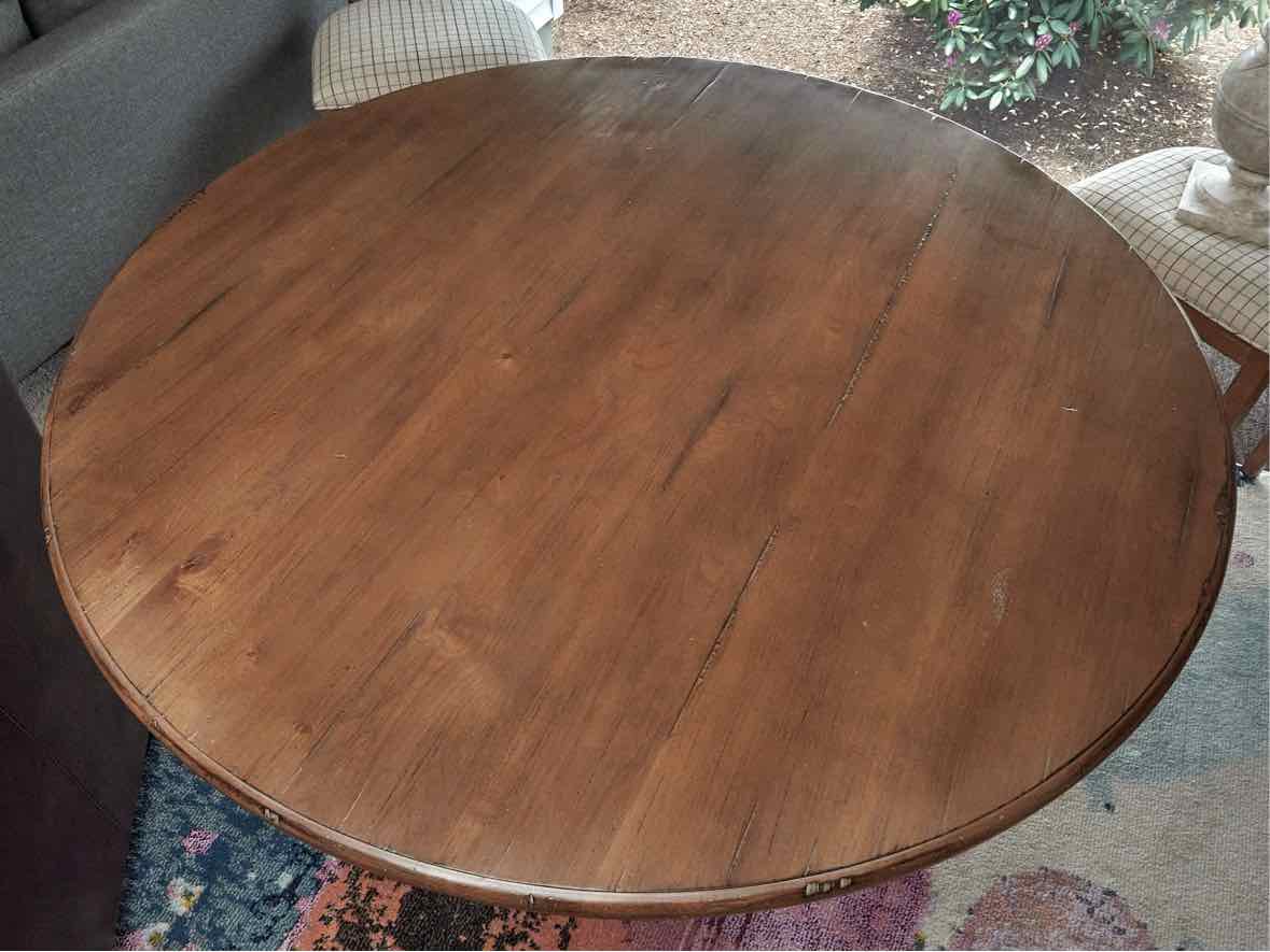 Ethan Allen Distressed Round  Dining Table