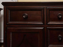 Bassett Dark Stain Finish 7 Drawer & 2 Door  Dresser