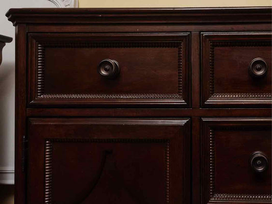 Bassett Dark Stain Finish 7 Drawer & 2 Door  Dresser