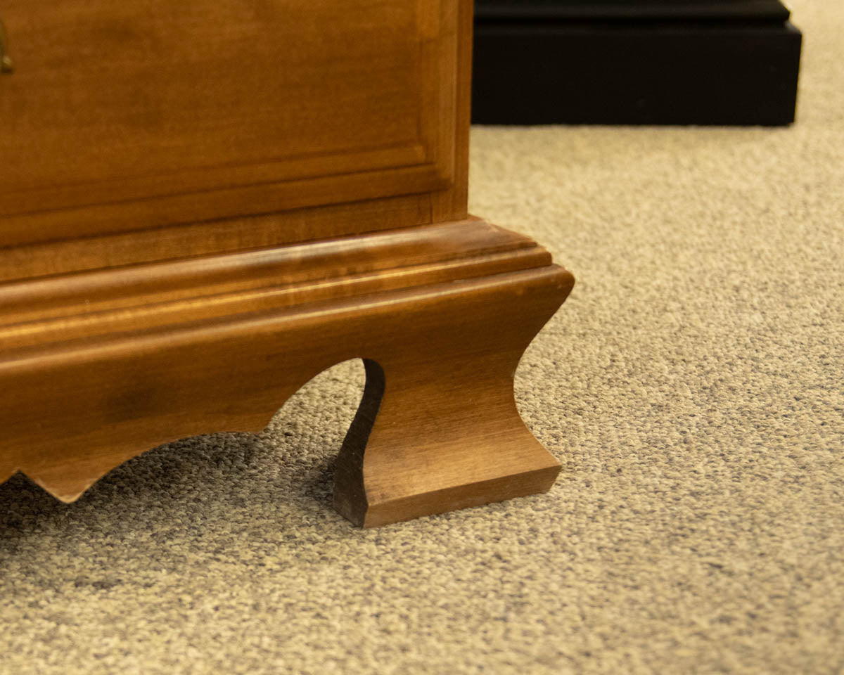 Maple 2 Drawer Nightstand with Open Storage
