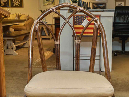 McGuire Glass Top Rattan Bamboo  Table &  8 Chair Set