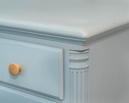 Kling Tall Chest in Light Blue Finish with Spoon Feet