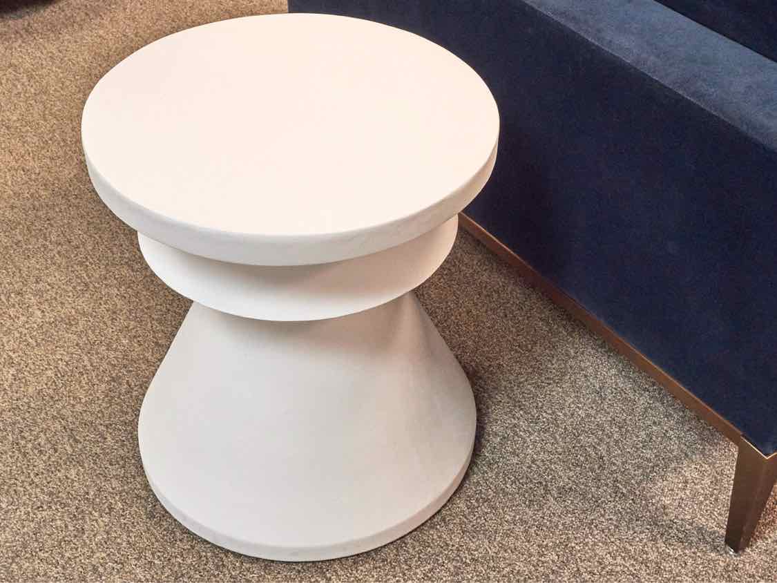 White Contemporary Geometric Side Table