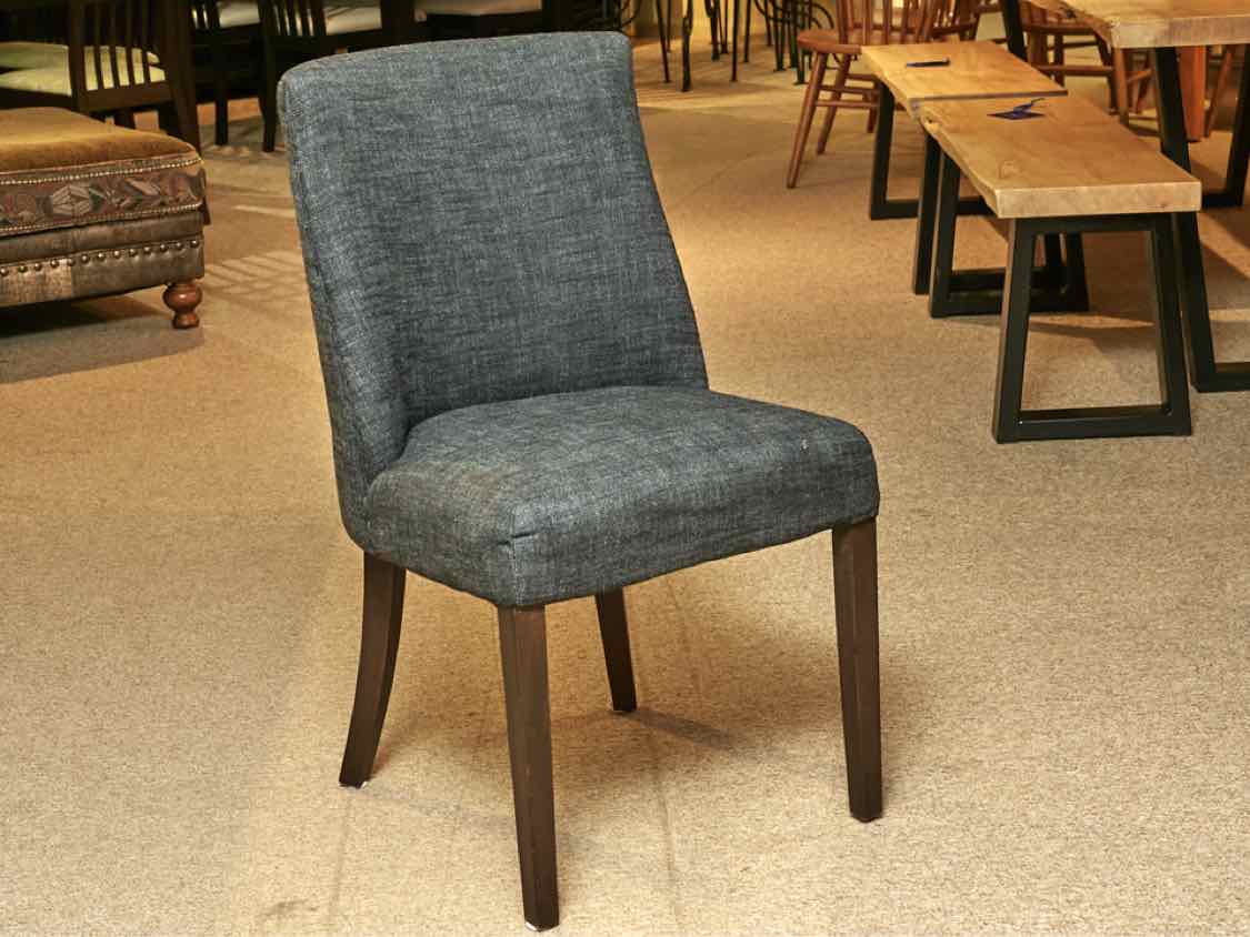 Set of 6 RH Graphite Grey Upholstered Side Dining Chairs
