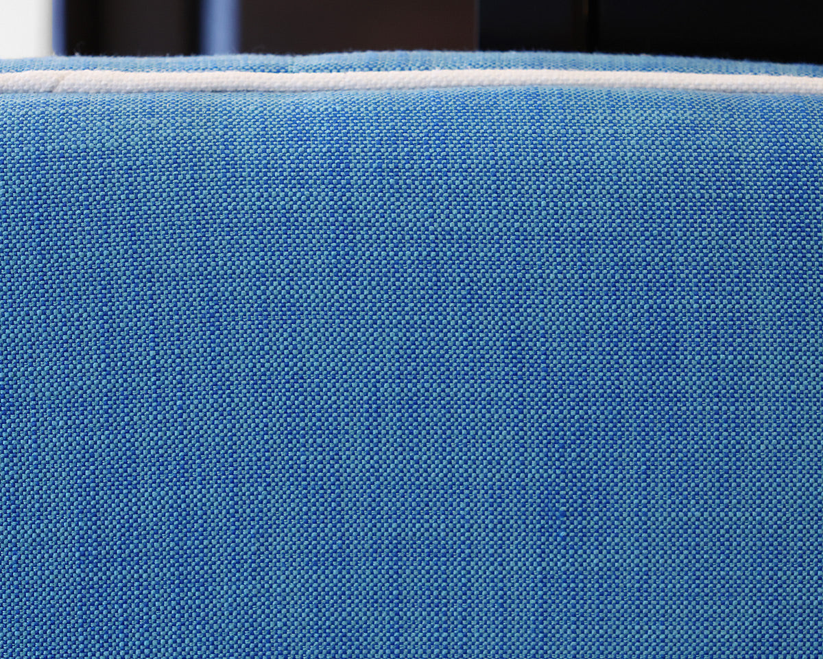 Upholstered Twin Blue Regency Style Bed Frame