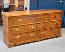 Thomasville 7-Drawer Dresser in Oak with Brass Pulls