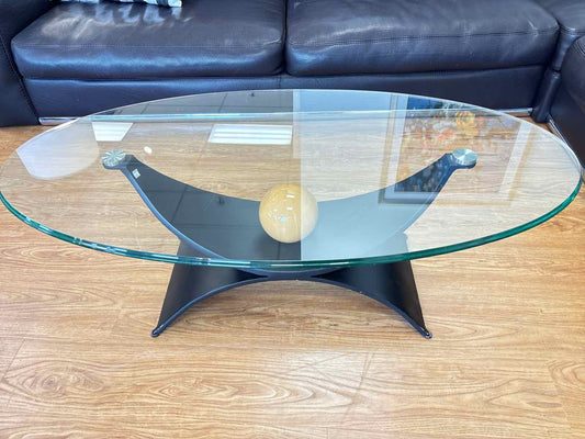 Contemporary Glass Top Cocktail Table