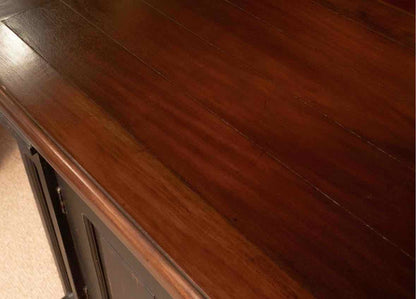Distressed Black Finish 3 Drawer 2 Door Open 3 Shelf  Sideboard
