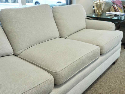 Ivory Ice Blue Upholstered 3 Cushion Sofa