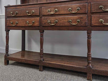 English Oak 2 Piece Welsh Cabinet with 6 Drawers & Shelf