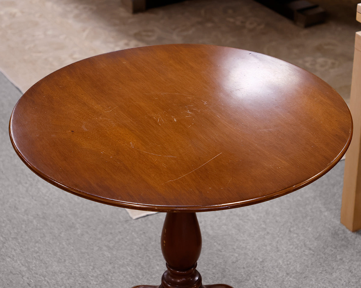 Round Mahogany Drop Down Top