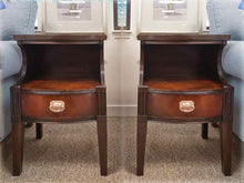 Pair of Drexel Mahogany Open Shelf Nightstands