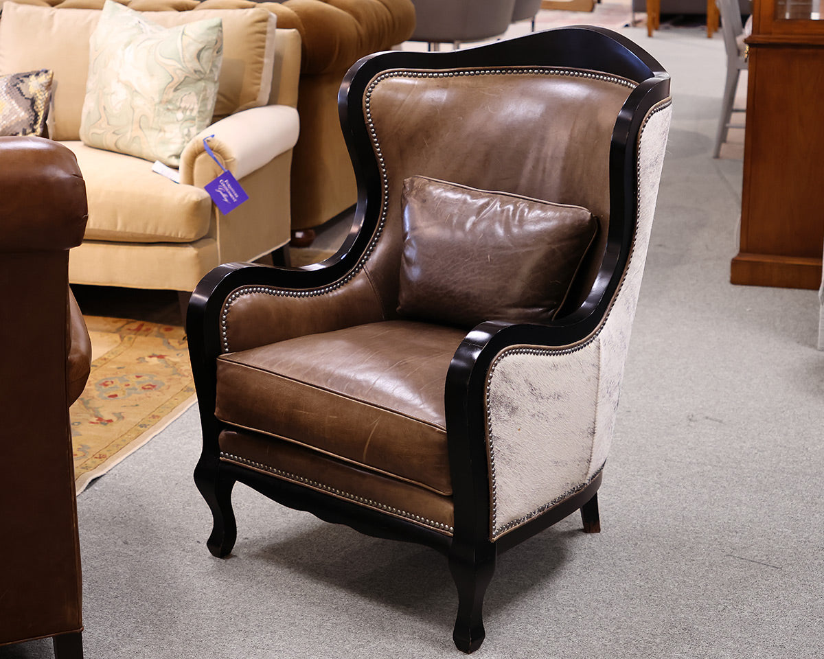 Cowhide and Leather Empire Chair