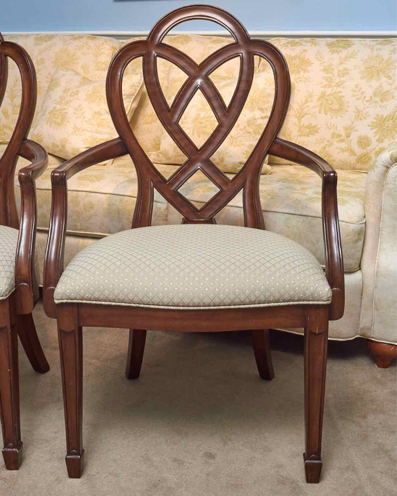 Pair of Ethan Allen Hepplewhite Ribbon- Back  Dining Chairs