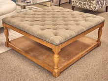 Square Ottoman With Tufted Upholstered Top