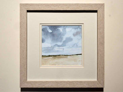 'Field After Rain II' Watercolor Print In White Frame