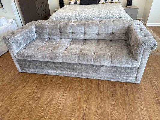 Light Grey Tufted Chesterfield Sofa