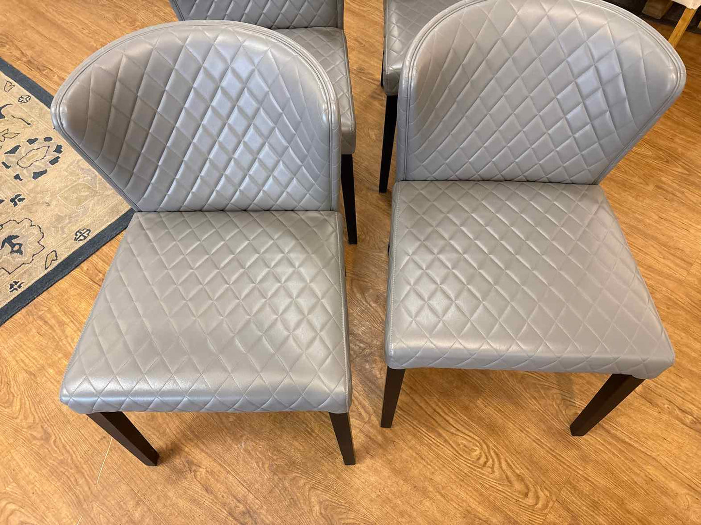 Crate & Barrel Set of 4 'Curran' Quilted Dining Chairs
