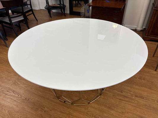 CB2 Round Composite Dining Table w/gold base