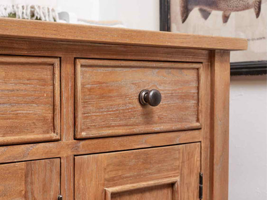 Crate & Barrel Stained Ash  2 Drawer 3 Door  Sideboard