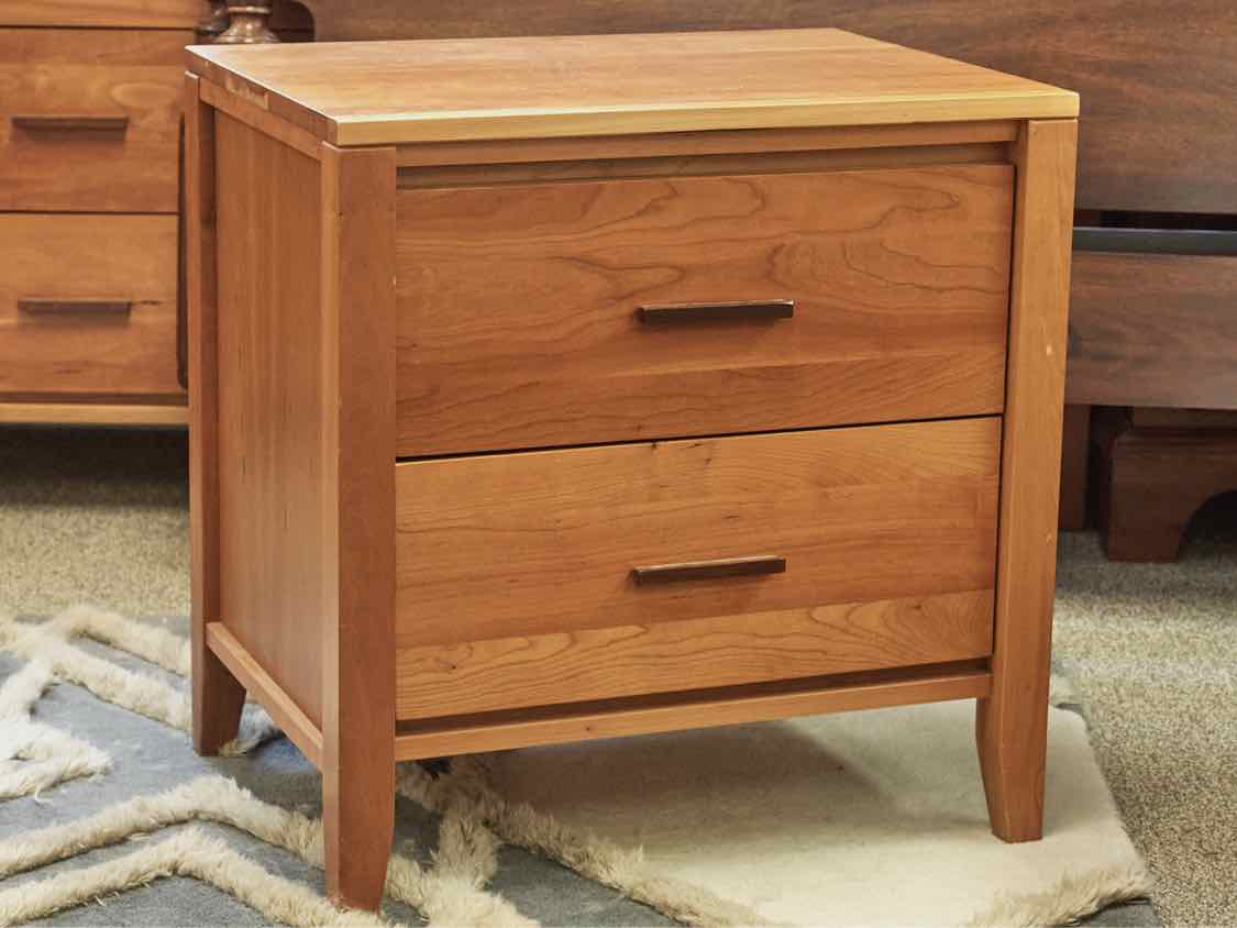 Solid Cherry Two Drawer Nightstand