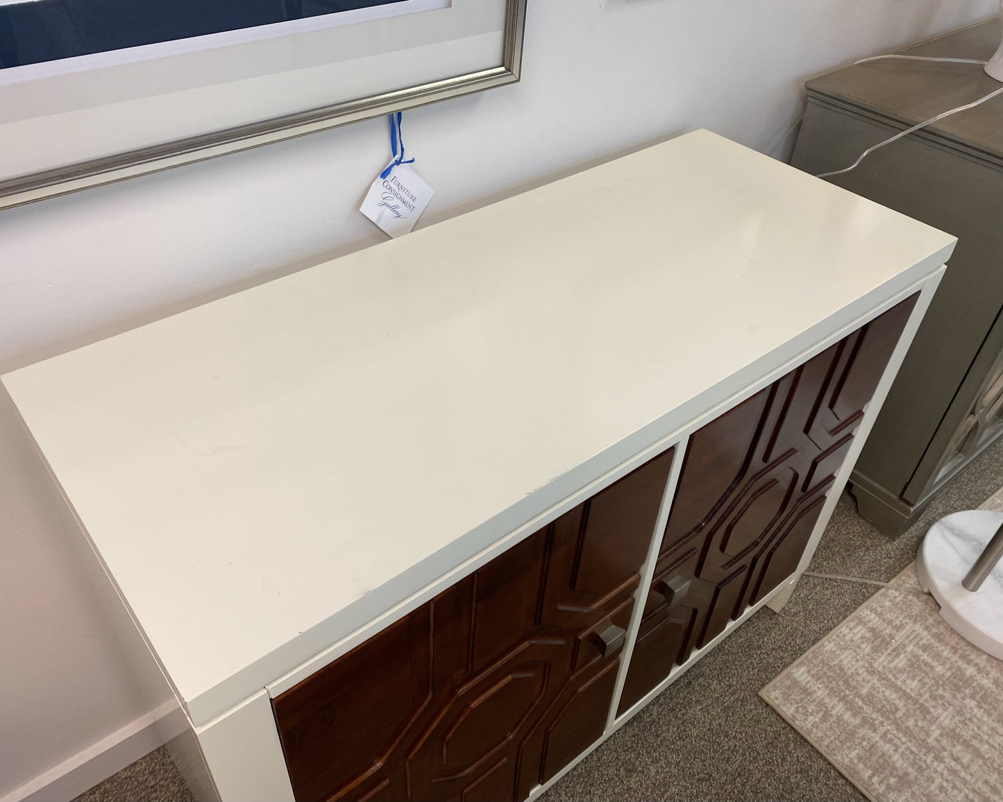 Two Tone White and Espresso Media Chest