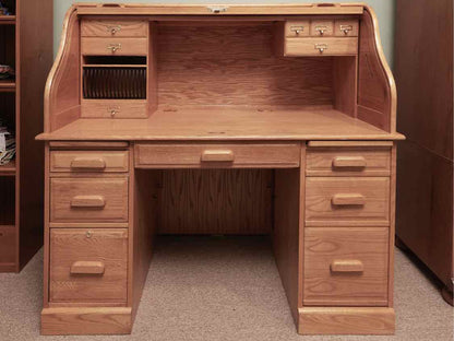 Winners Only Oak Roll Top Desk with File Drawer (includes 4 keys)