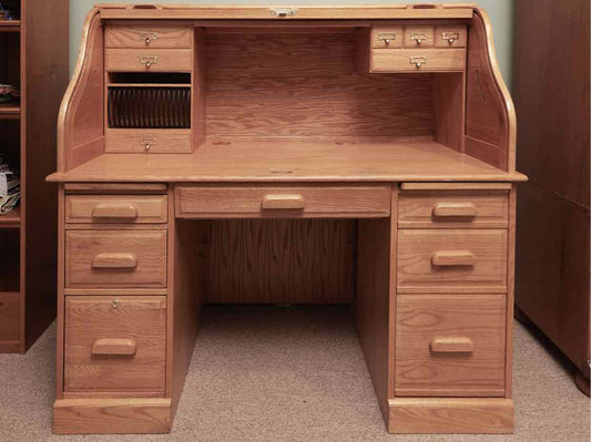 Winners Only Oak Roll Top Desk with File Drawer (includes 4 keys)