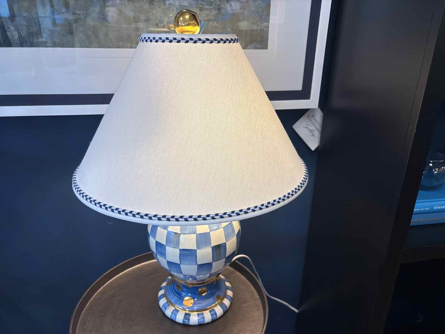 McKenzie Childs 'Royal Check'  Globe Table Lamp