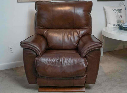 La-Z-Boy 'Astor' Chestnut Leather Distinctive Accent Stiching Wall Hug Recliner