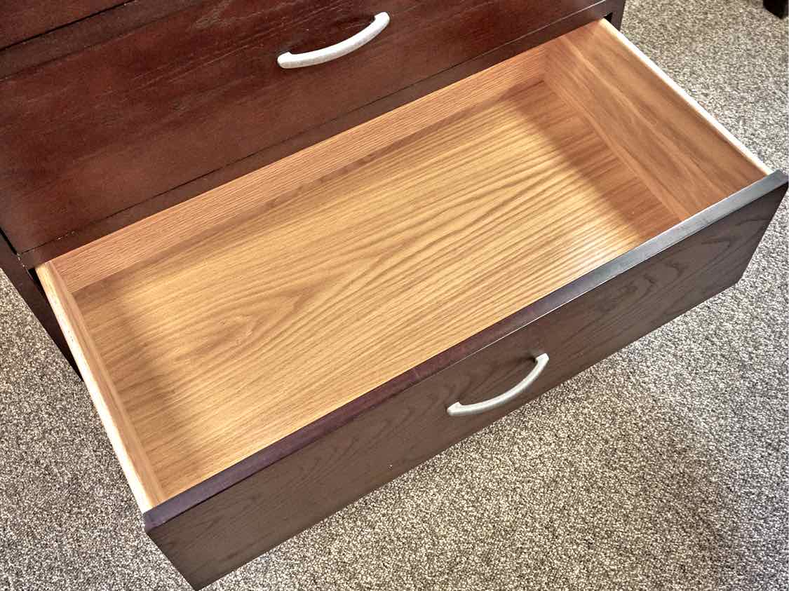 Ethan Allen Door Chest with Drawers in Espresso Finish Oak