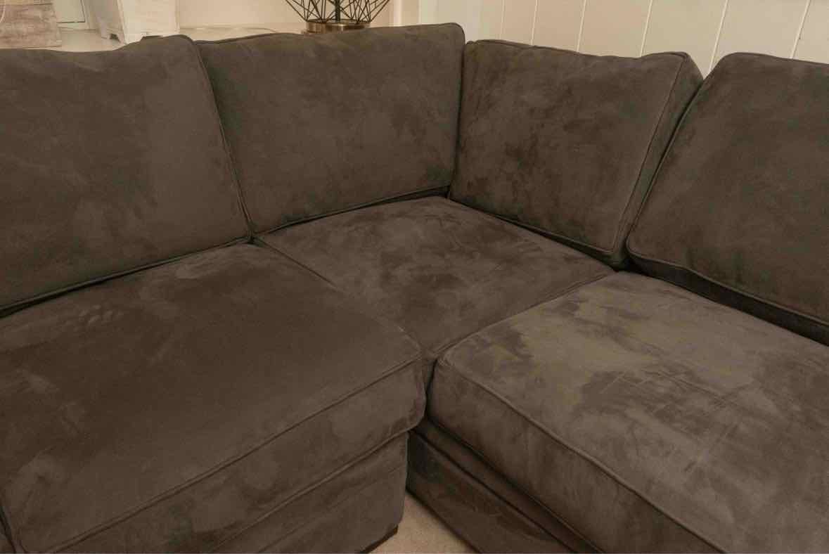 Jonathan Lewis 2-Piece Sectional in Graphite Grey Ultra Suede Upholstery