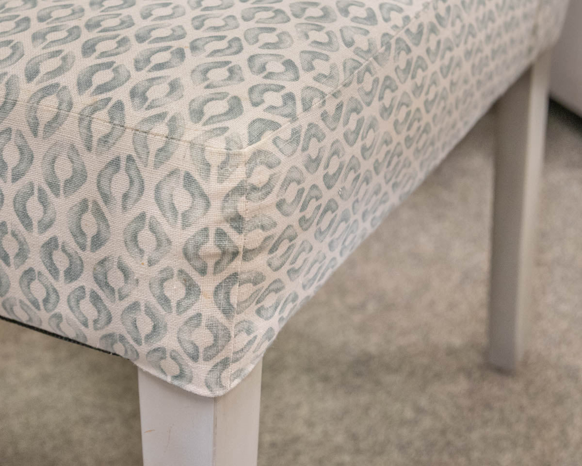 Pair of Ballard Design'Sea Glass' Button Back Upholstered  Dining Chairs