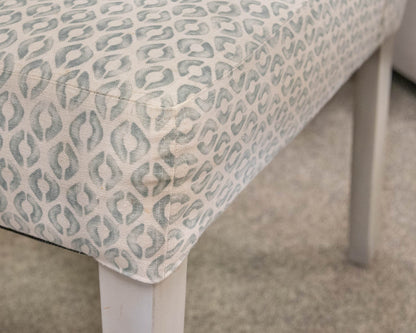 Pair of Ballard Design'Sea Glass' Button Back Upholstered  Dining Chairs