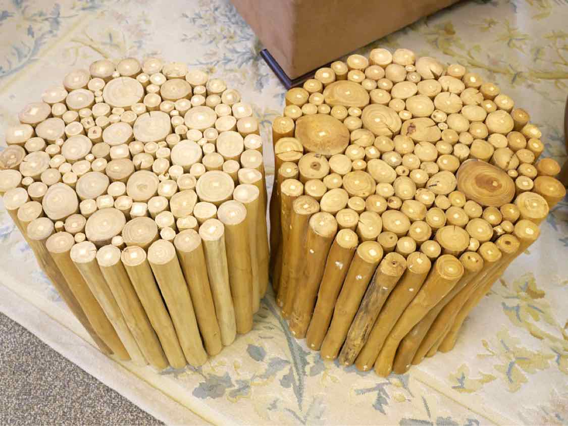 Pair of  Log Stump Side Tables