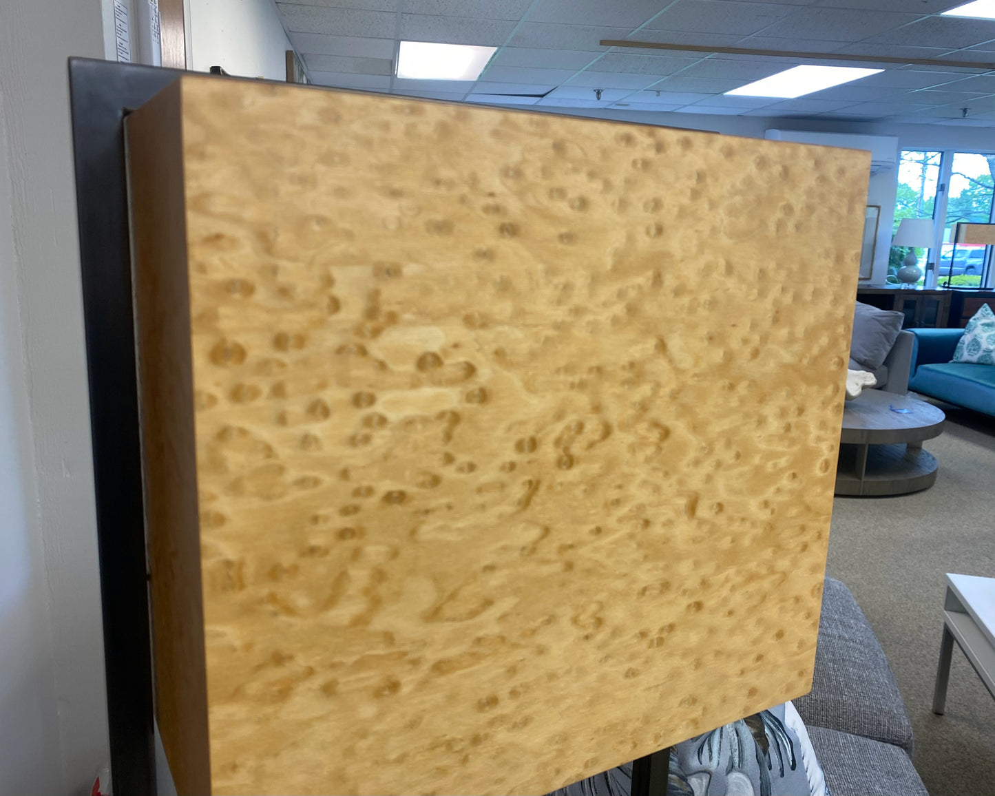 Holly Hunt Bird's Eye Maple Shade Contemporary  Floor Lamp