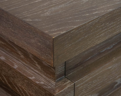 RH Stacked 6-Drawer Dresser in Dark Brown Oak