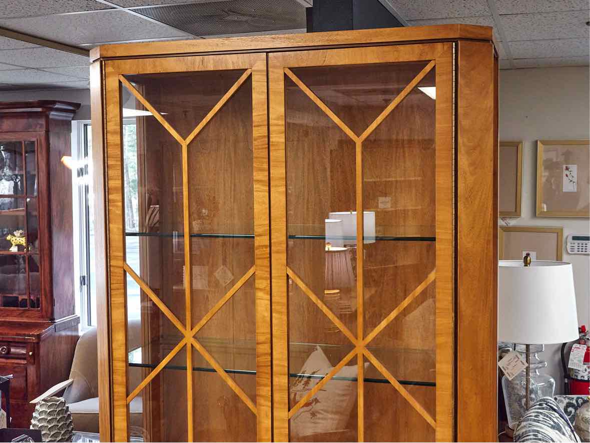 Baker Regency Style 2 Glass Door Display Cabinets