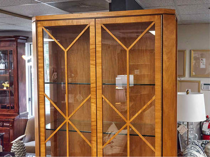Baker Regency Style 2 Glass Door Display Cabinets