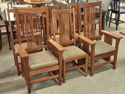 Set of Six Stickley Mission Spindle Dining Chairs