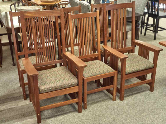 Set of Six Stickley Mission Spindle Dining Chairs