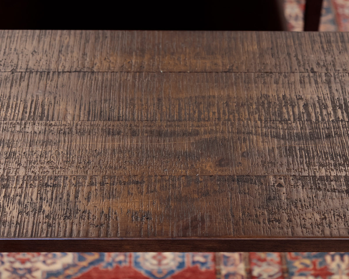 Double Pedestal Rustic Console Table