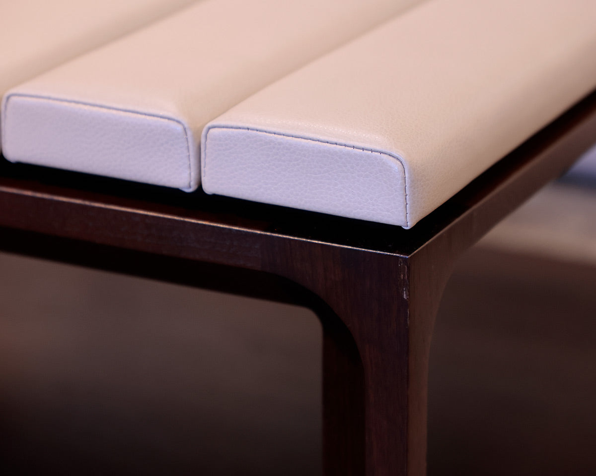 "Granada Flat" Leather Channeled Cocktail Table