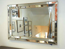 Silver Framed Beveled Mirror