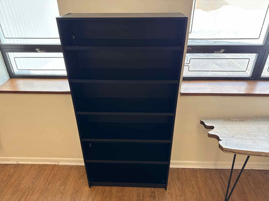 Black Six Shelf Bookcase