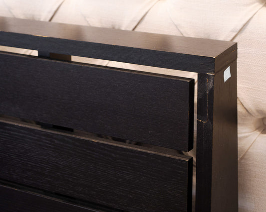 Black Queen Paneled Bed Frame